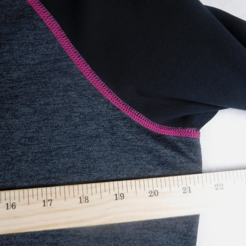 Nike Therma Fit Pullover Hoodie Women L Black Gray Pink Swoosh Logo Thumb Holes